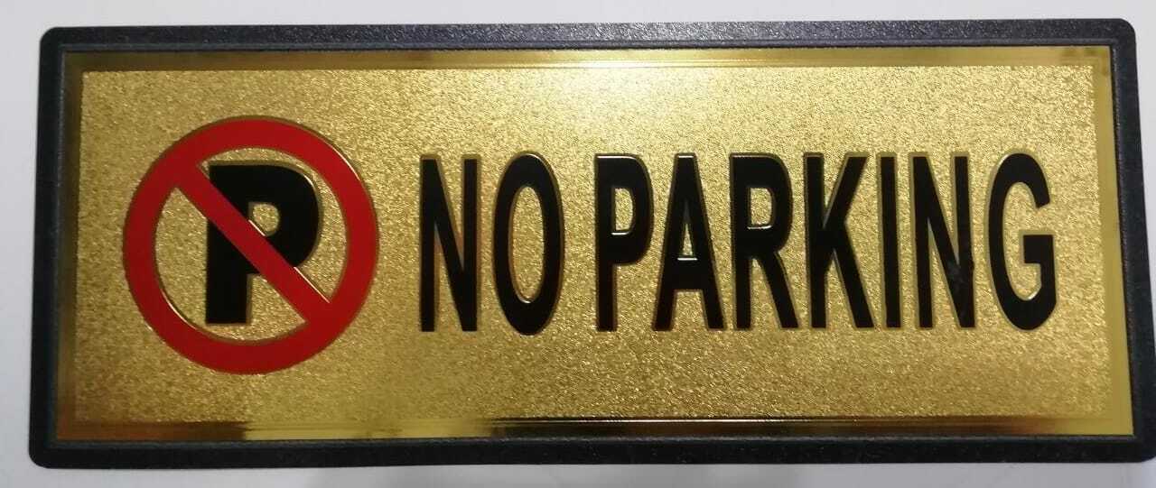 High Quality No Parking Sign Plastic Italo Gold Background Re - Useable Sticker