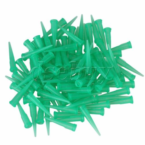100pcs 18ga Tt Glue Liquid Green Dispensing Blunt Needle Plastic Tapered Tip