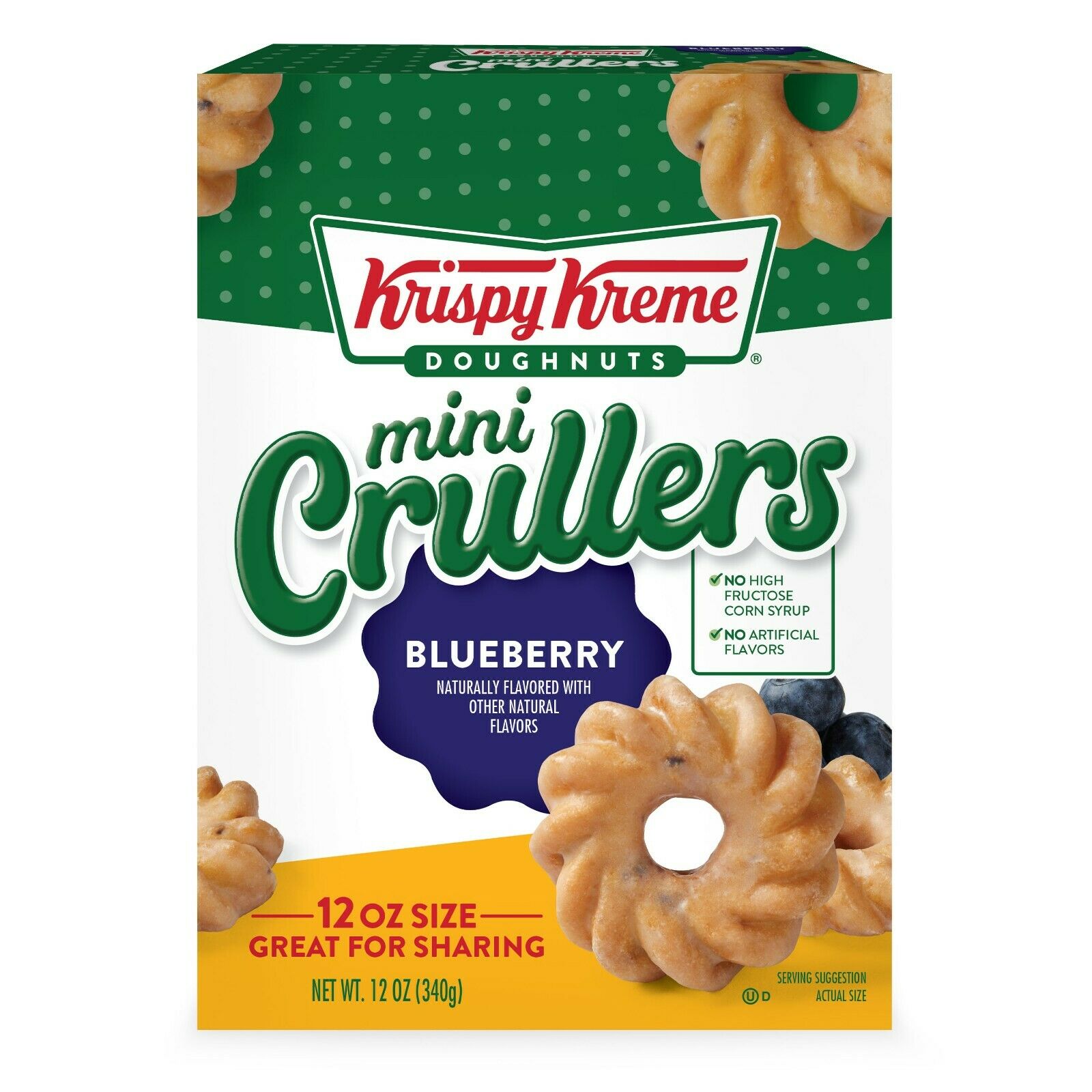 Krispy Kreme Mini Crullers Blueberry Doughnuts Donut 12oz Box