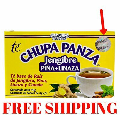 Tea Chupa Panza Jengibre, Pina, Linaza Te Ginger, Cinnamon Pineapple 30 Day
