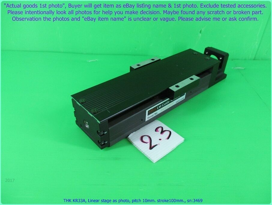 Thk Kr33a, Linear Stage As Photo, Pitch 10mm. Stroke100, Sn:3469, Dφm Chk