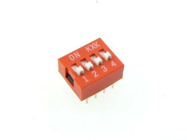 4 Position Dip Switch 2.54mm 0.1" Pitch - Pack Of 5