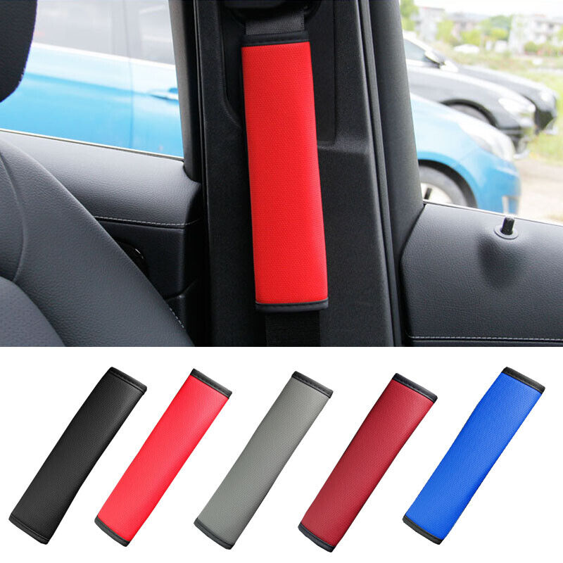 2pcs Car Pu Seat Belt Soft Shoulder Pad Straps Cover Auto Interior Safety Kits