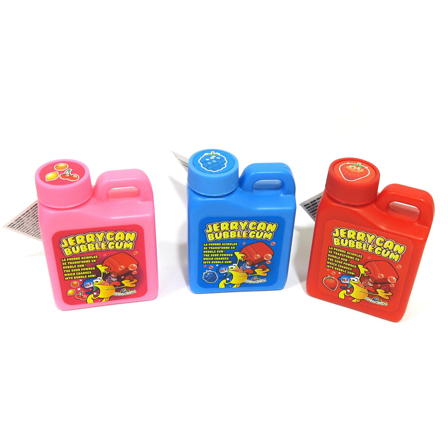 Jerrycan Powdered Chewing Bubble Gum Fun For Kids -3 Pack