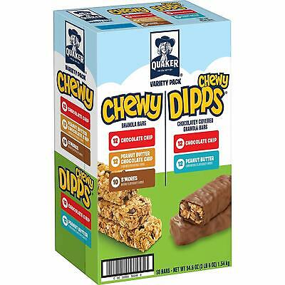 Quaker Chewy Granola Bars And Dipps Variety Pack, 58 Count