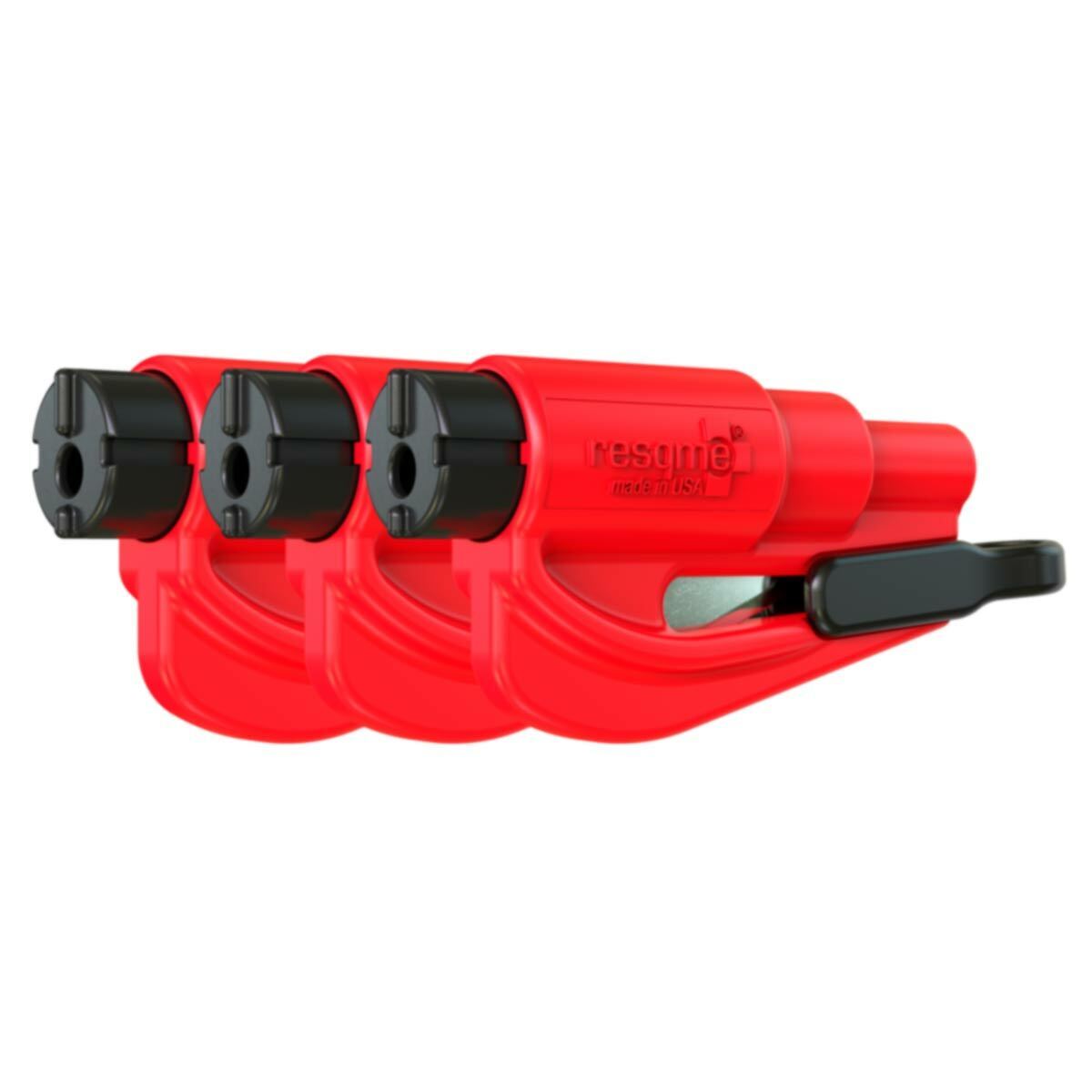 Resqme® Car Escape Tool - Red, 3 Pack, Seatbelt Cutter / Window Breaker