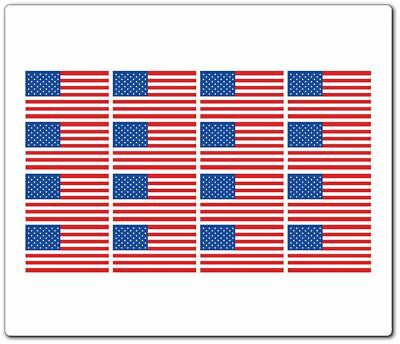 16 American Flag Stickers (1/2" X 1") Tiny Hobby Color Stickers
