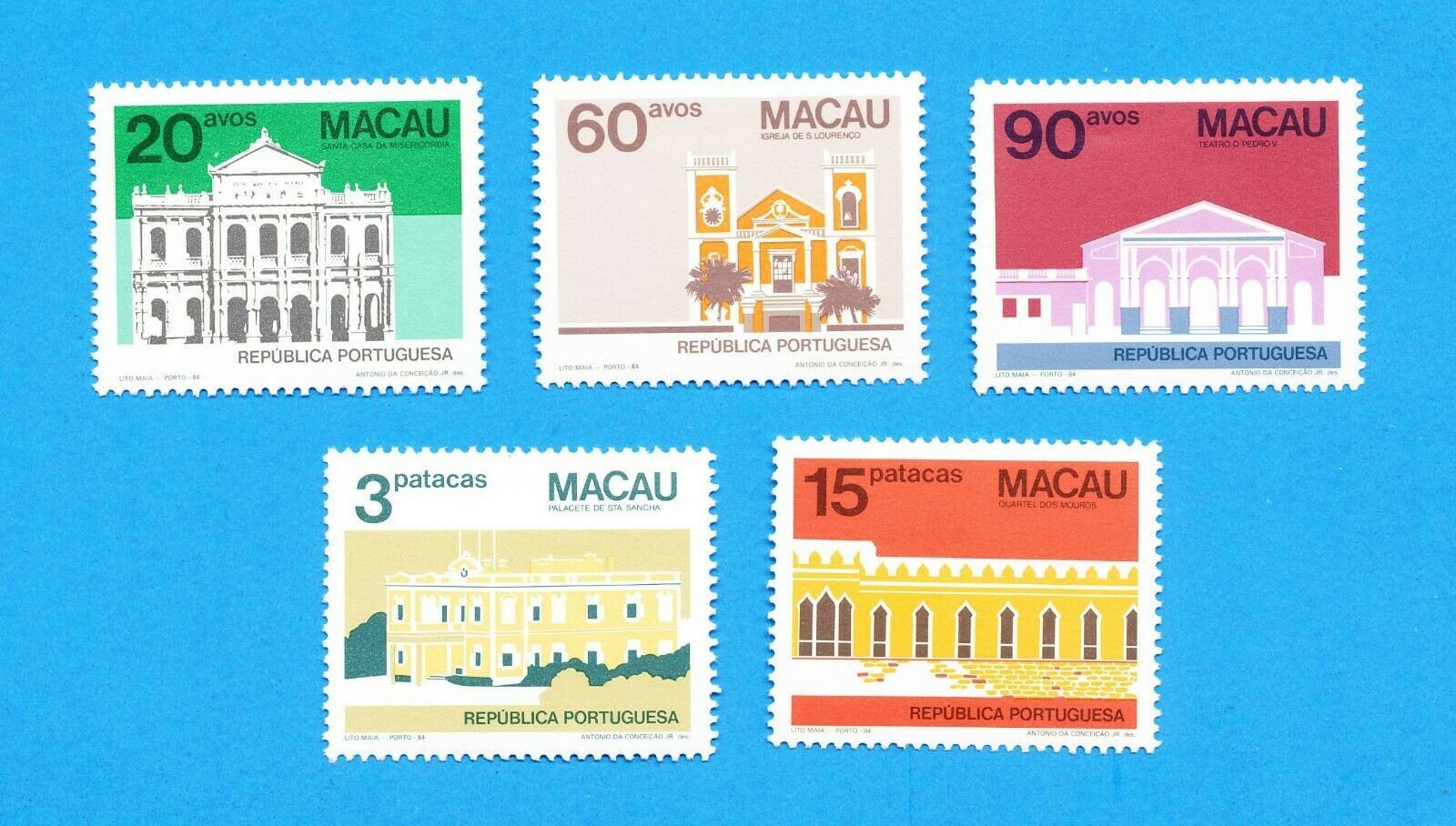 Macau  Macao - Scott 489-493 - Vfmnh - Architecture -1984
