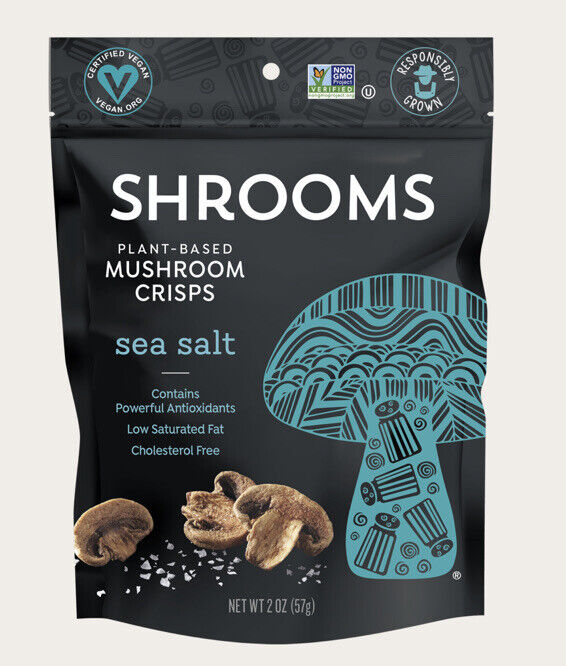 2x Shrooms Crispy Mushroom Snack Sea Salt 2 Oz Exp 4/23