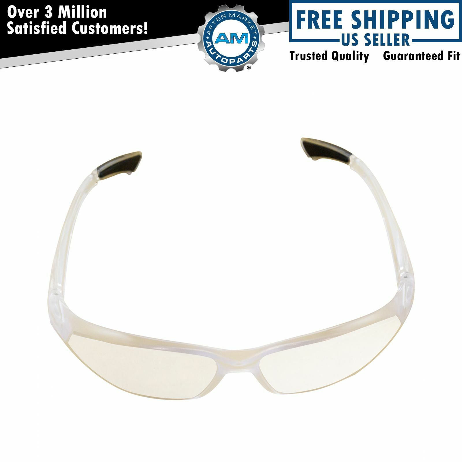 Folding Clear Frame Safety Glasses Padded Tips Meets Ansi Z89.1-2003