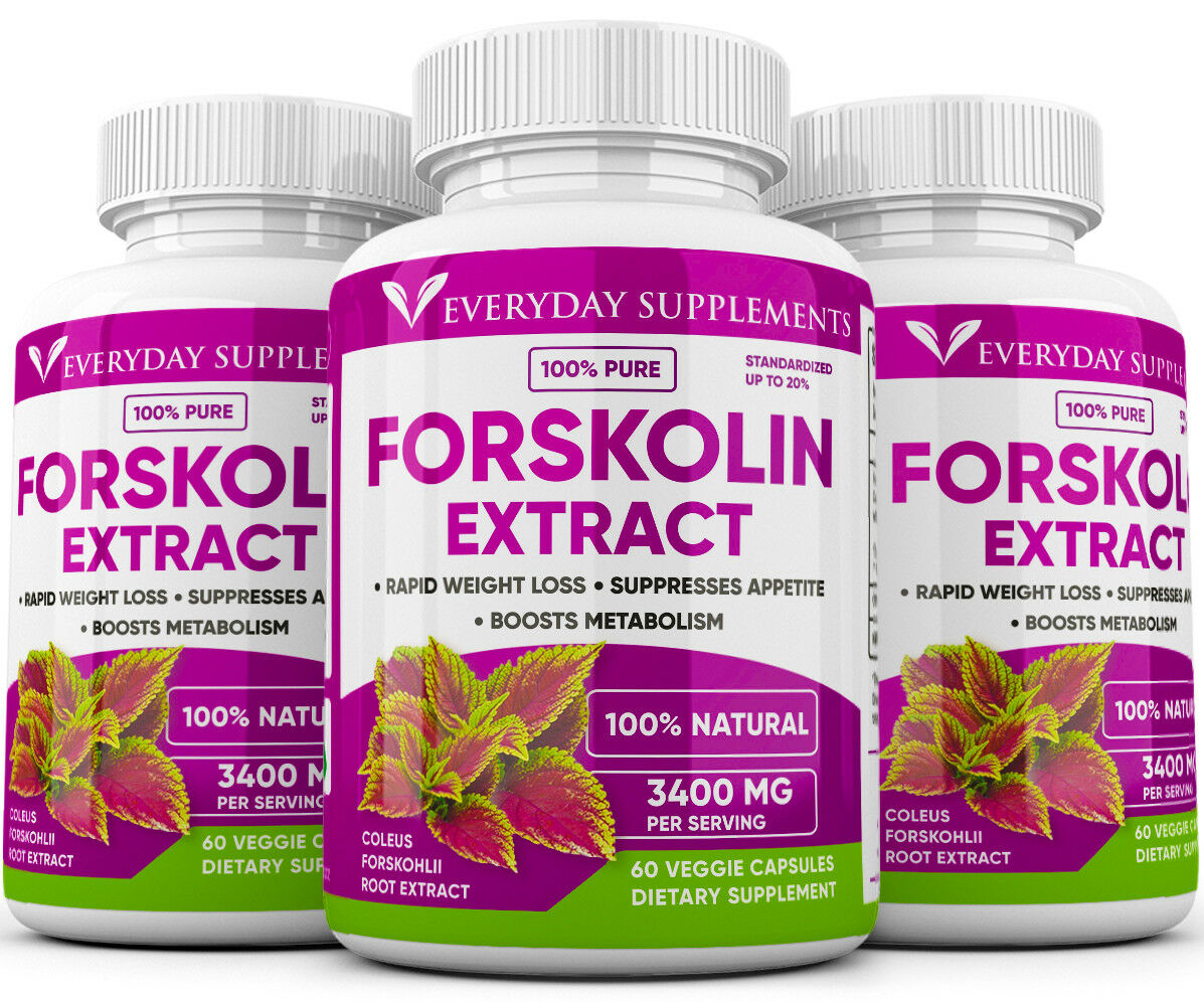 3 X Forskolin Maximum Strength 100% Pure 3400mg Rapid Results Forskolin Extract