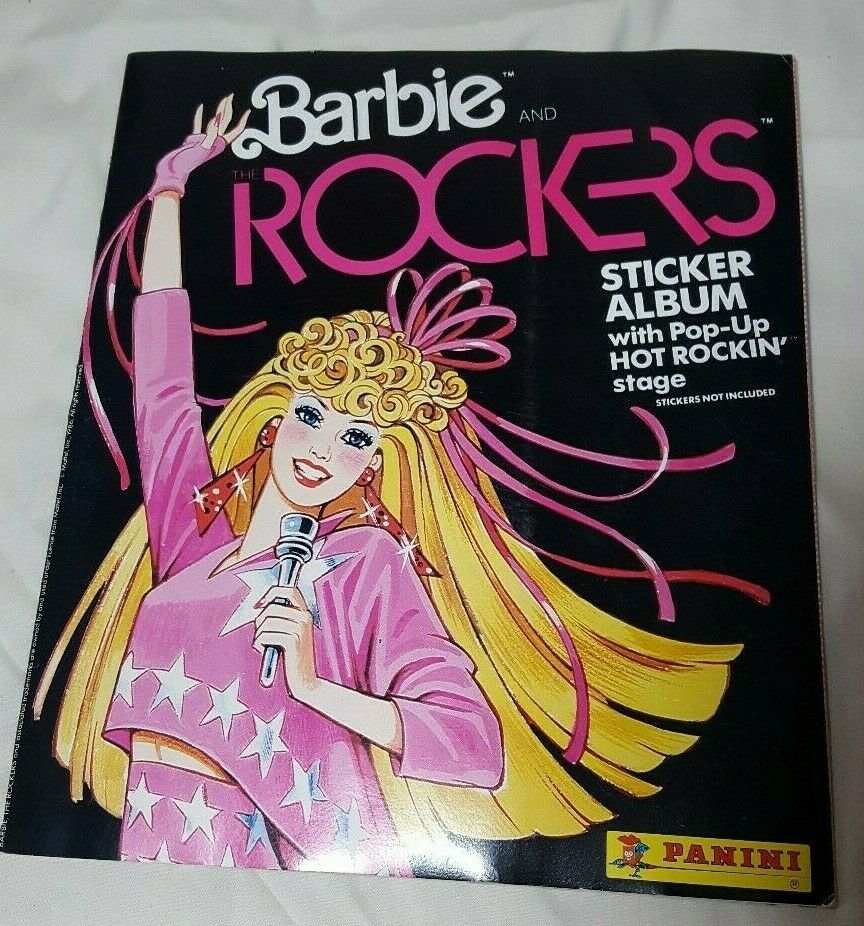 Vtg 1980s Panini 1986 Barbie & The Rockers Sticker Album Book Black New Unused