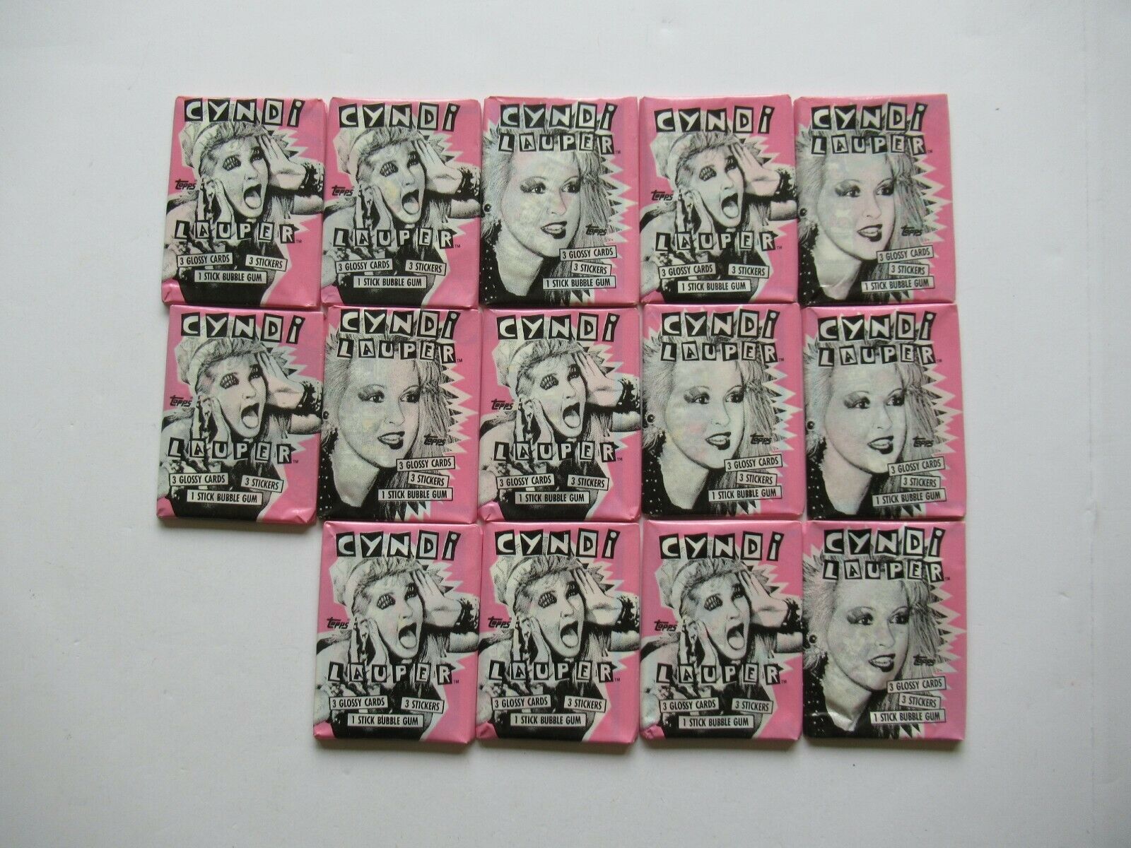 Vintage 1985 Topps Cyndi Lauper 14 Trading Card Pack Lot Time After Time Girls